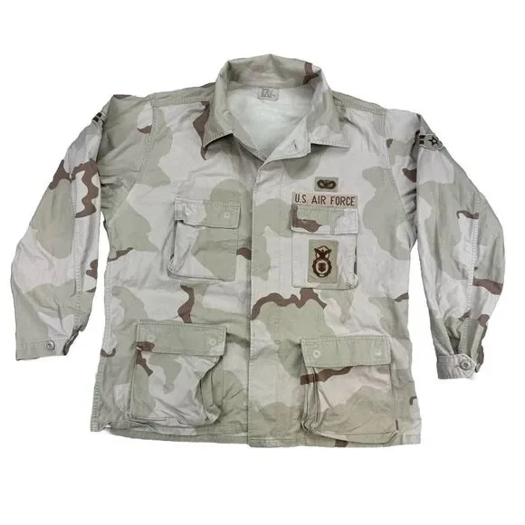 USAF Air Force 1995 Field Jacket M65 Desert Camo Men Coat Large Regular‎ VTG